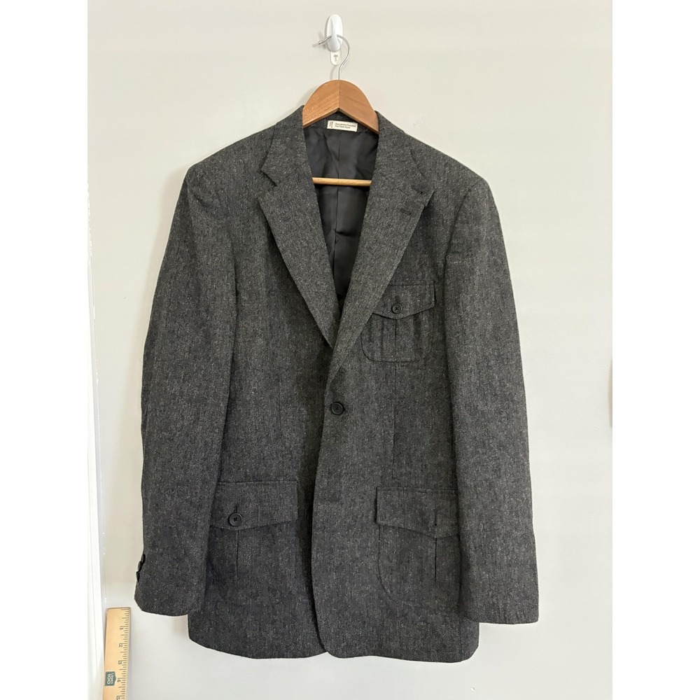 Perry Ellis Blazer Mens 40 Regular Gray Wool Blend 2‎ Button Tweed Sport Coat